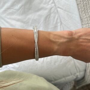 Swarovski Silver Crystal Twist Bracelet